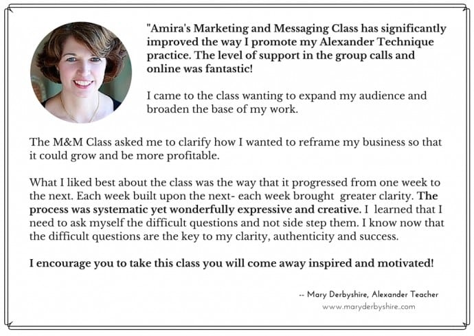 Mary Derbyshire Marketing and Messaging Testimonial